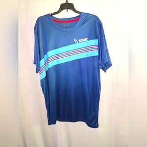 Sonic Shirt Men's 2XL Blue Employee Uniform Workwear Drive In Fast Food Cosplay